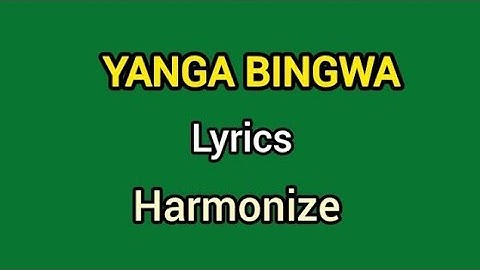 Harmonize Yanga Bingwa lyrics