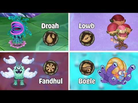 Tous les Monstres Primordiaux - Droah, Bogle, Fandhul, Lowb (My Singing Monsters)