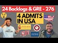I had 24 Backlogs & Only 276 in GRE but Still Got 4 Top Admits | Ft. Alak