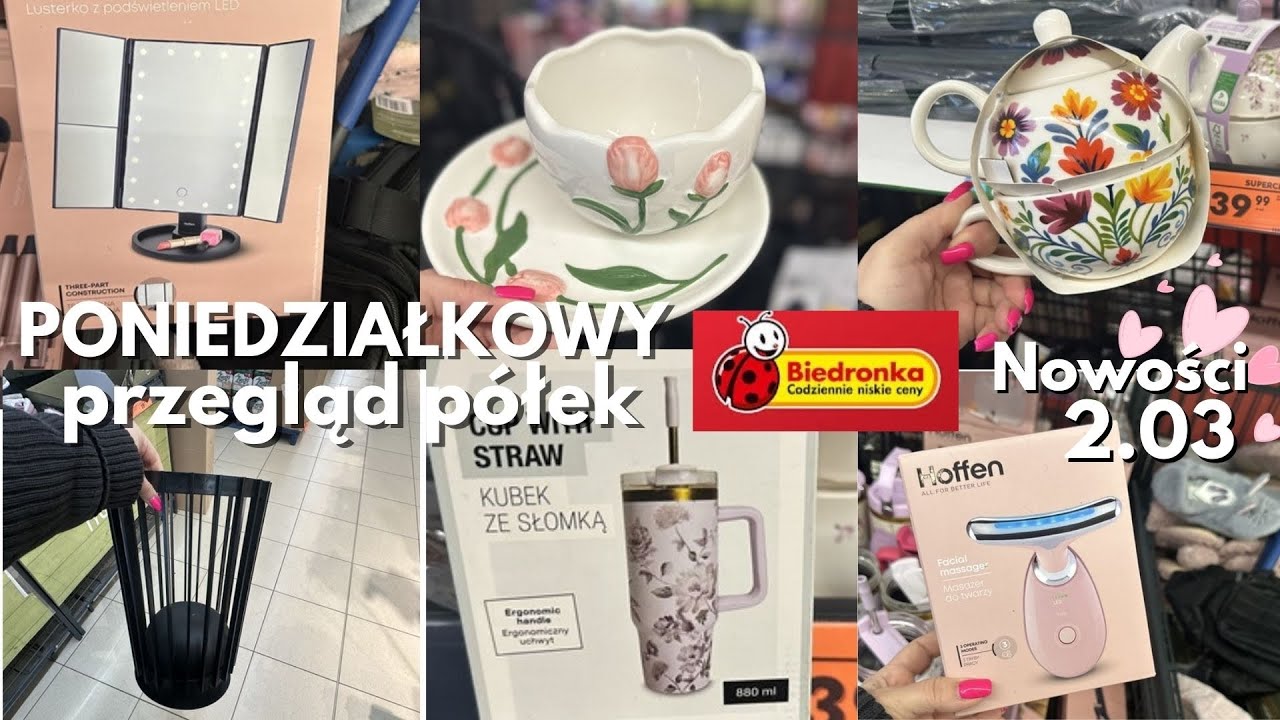BIEDRONKA Nowości z gazetki! ☺️ Tania zastawa tulipany i dzbanki 🌸 akc.dla KOBIET lustra masażery! 💖
