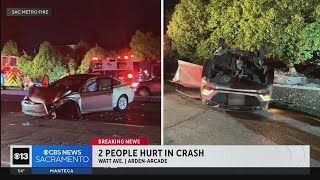 2 people hurt in Arden-Arcade crash
