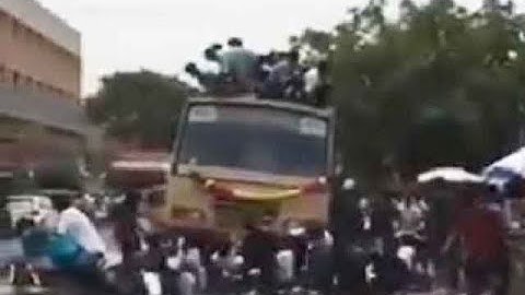 On cam: Students fall off the top of a moving bus in Chennai