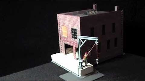 ANIMATED WAREHOUSE JIB CRANE MODEL RAILROAD