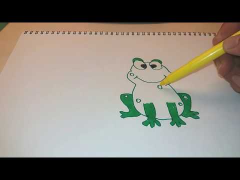 how to draw a frog/ζωγραφιζω ενα βατραχο.