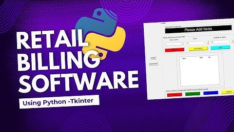 Retail Billing Software using Python | Tkinter