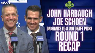 John Harbaugh and Joe Schoen talk Giants 1st round draft picks Arvell Reese and Francis Mauigoa