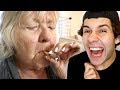 MY GRANDMA SMOKES WEED FOR FIRST TIME!!