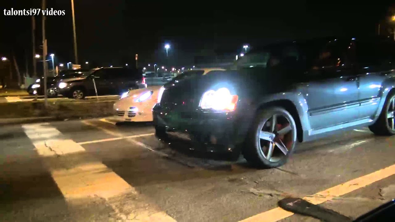 700hp SRT8 Jeep vs. '13 911 Turbo S dig race