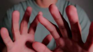 ASMR Hand movements/ face touching with relaxing sounds for sleep