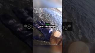 Biker risks riding across a frozen lake😳