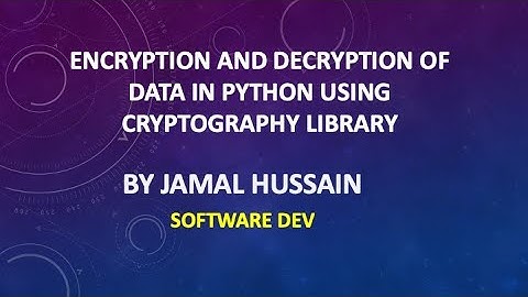 How to encrypt and decrypt data using Cryptography Library Python