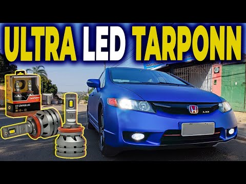 🔥🚘LÂMPADAS DE LED @Tarponn VS LÂMPADAS DE FAROL NORMAL - HONDA CIVIC G8 FULL LED 😎