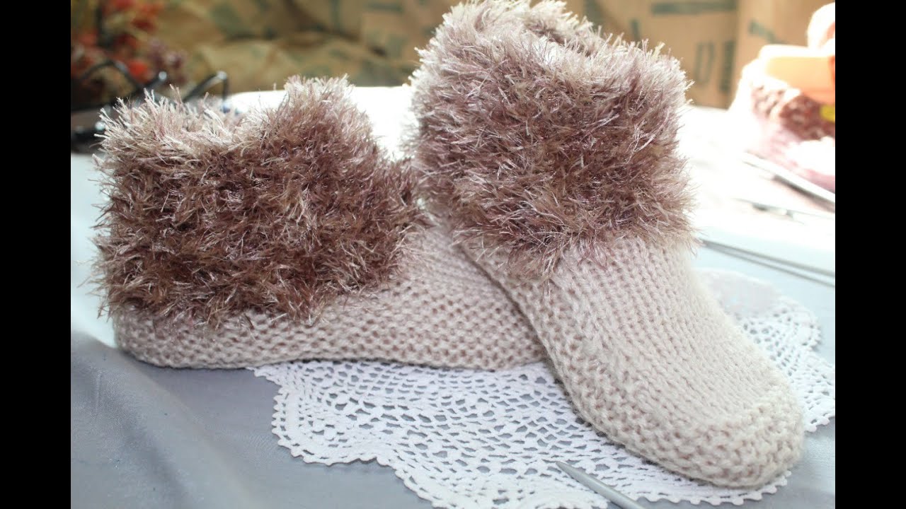 شكل جديد وانيق تقاشرنساء  بالقطبان سهلة للمبتدئات  /فكرة مشروع مربح/knitted slippers for beginners