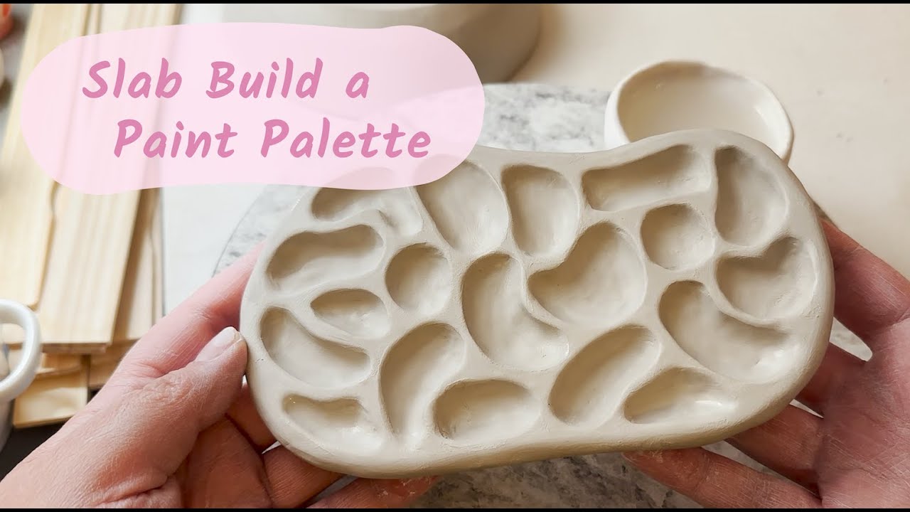 DIY AIR DRY CLAY PAINT PALETTE  How I made custom paint palette and brush  rest #DIYpalette #palette 