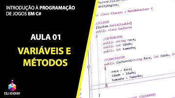 Introdução à programação de jogos em C# (Aula 01 - Variáveis e Métodos)