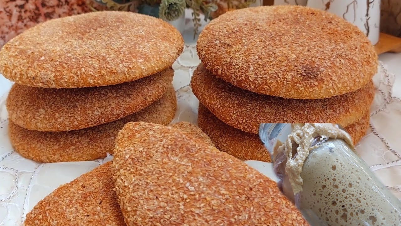 خبز القمح بدون دقيق أبيض بالخميرة البلدية 👌مع طريقة طهي وأسرار نجاحه صحي مليون %