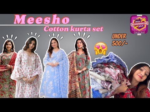 10 *MEESHO* COTTON KURTA SETS * 🥰 | STARTING JUST ₹ 350 | UNDER BUGDET💰| #meesho #kurtaset