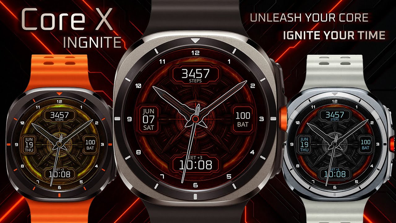 ⚡ Core X Ignite ⚡ Wear OS analog watch face with customizable style and sharp precision.