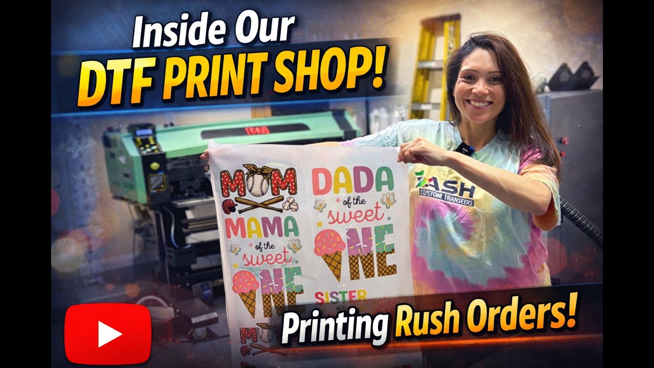 Inside Our DTF Print Shop! Printing Rush Orders at Flash Custom Transfers