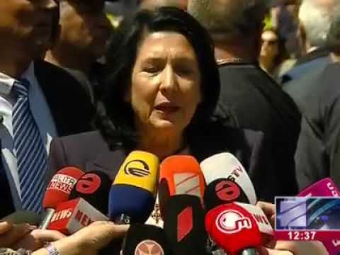 \"მოღალატე\" \"სირცხვილი\"-სალომე ზურაბიშვილს ვაკის პარკში შეძახილებით დახვდნენ