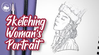 Sketching a Woman&#39;s Portrait - Portrait Drawing Process