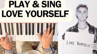 PIANO TUTORIAL - JUSTIN BIEBER - LOVE YOURSELF (EASY)