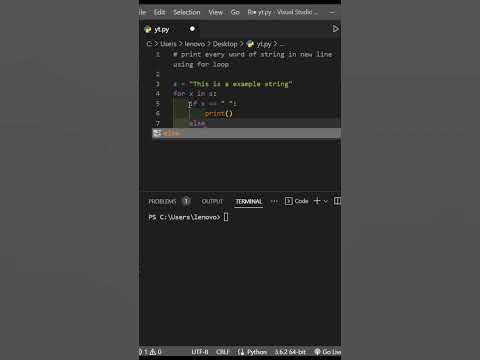 How to print words of string in python using for loop - YouTube