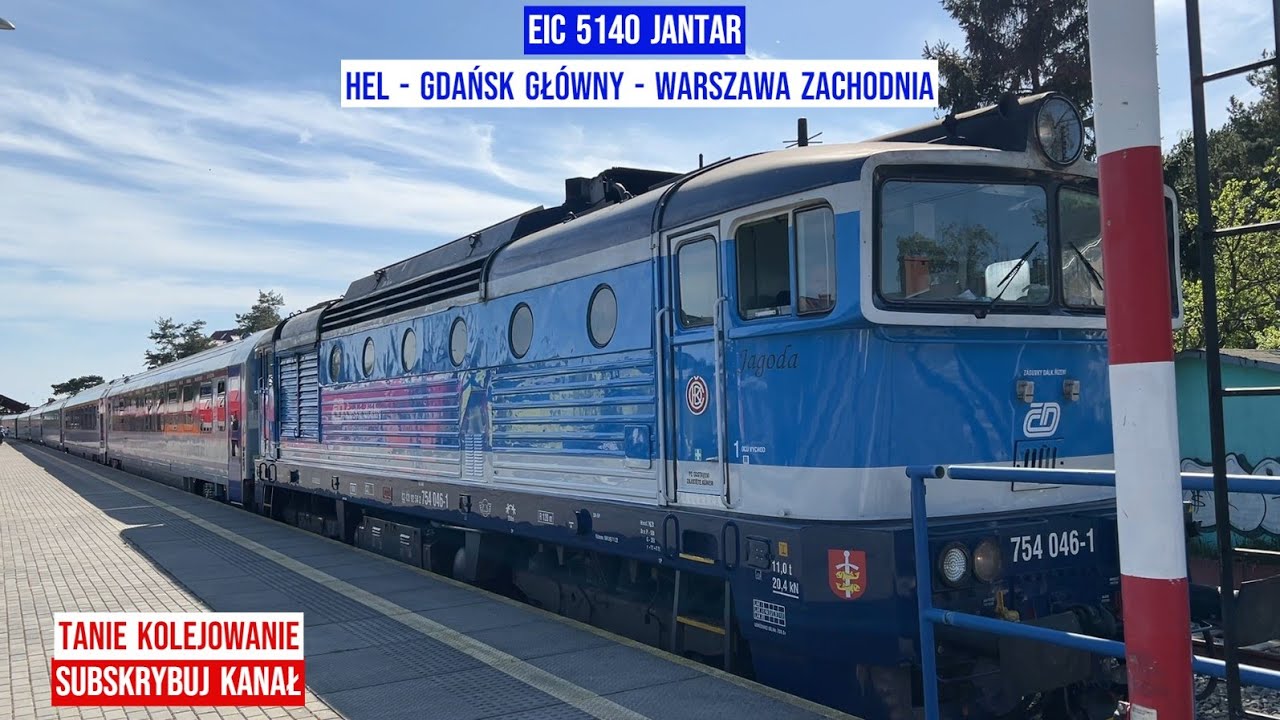 Train EIC 5140  JANTAR Hel - Gdańsk Główny - Warszawa Zachodnia relaksujący film .Tanie Kolejowanie