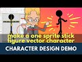 Make a stick figure vector character in reallusions cartoon animator 5 using inkscape