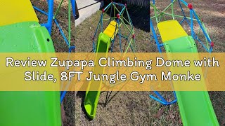 Review Zupapa Climbing Dome with Slide, 8FT Jungle Gym Monkey Bar for Backyard Max load 440Lbs, Outd
