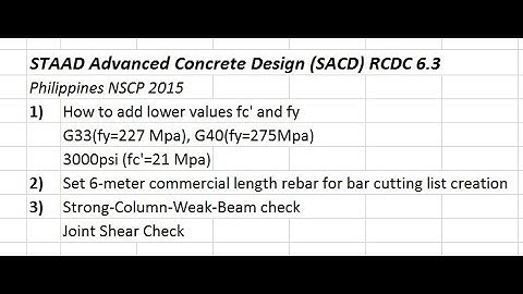 STAAD Advanced Concrete Design RCDC 6.3 - Philippines - NSCP 2015 features