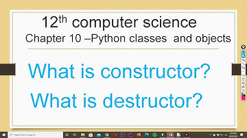 12th computer science chapter 10 | constructor and destructor| part 2