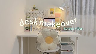 desk makeover 2023  pastel setup with IKEA haulkorean aesthetic vibes