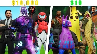 $10,000 Dollar Squad VS $10 Dollar Squad!!! - Fortnite Season 9