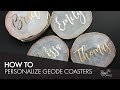 HOW TO PERSONALIZE RESIN GEODE AGATE COASTERS | How to Gold Foil Coasters | DIY Vinyl stickers