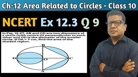 In the figure AB and CD are two diameters of a circle with centre o perpendicular | Ex 12.3 Q9 10th