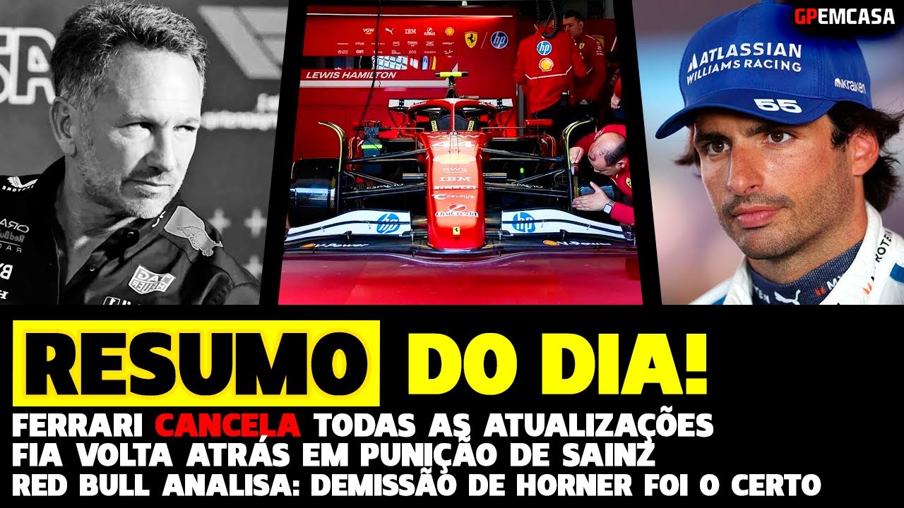 🔥Resumo Do Dia: Ferrari Cancela Atualizações, Fia Volta Atrás E Horner | Fórmula 1 | Gp Em Casa