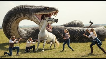 Heroic Rescue Team Saves Lonely Horse from Giant Python Terrifying Attack