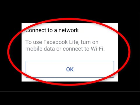 Fix Connect To A Network ||To Use Facebook Lite Turn On Mobile Data Or Connect To WiFi || Error