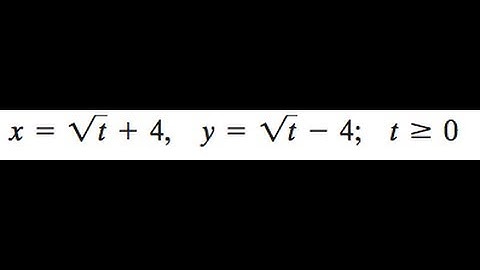 x = sqrt(t) + 4, y = sqrt(t) - 4 find the rectangular equation