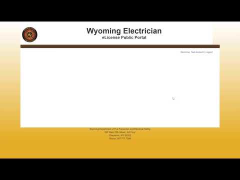 Wyoming Electrician eLicense Public Portal - Journeyman Renewal Tutorial
