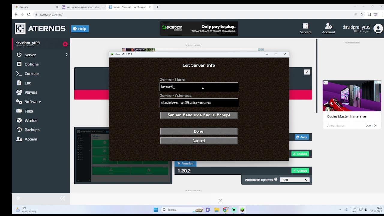 obriso sam ceo minecraft svet.......