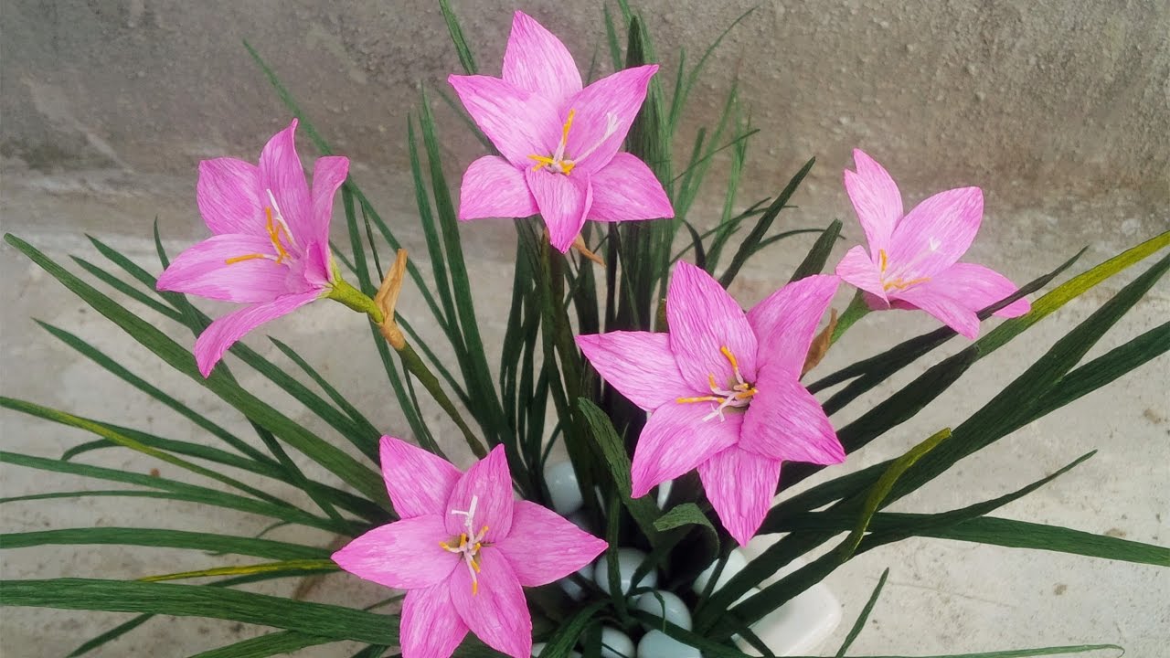abc tv how to make rain lily paper flowers from crepe how to make a flower out of paper easy step by step
