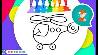 Helicopter coloring | How to Draw color Helicopter | Drawing and Coloring for Kids New coloring book