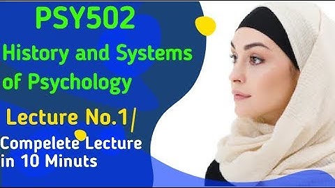 PSY502 Short Lecture No.1||Full Lecture