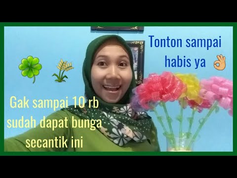  Cara  membuat  bunga  mawar dari  bahan  sedotan  plastik murah 