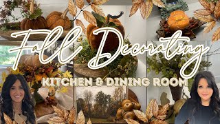 🍂FALL  2023 DECORATE WITH US 🍂 KITCHEN + DINING ROOM 🍂 SIMPLY COZY FALL DECOR 🍂