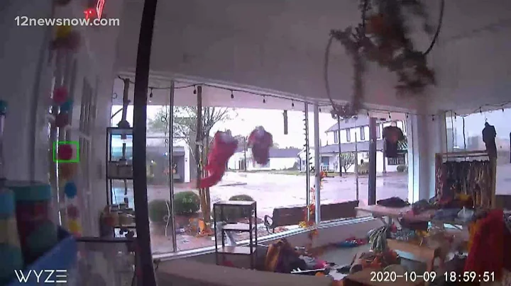 Texas shop owner watches as Hurricane Delta destroys store live via security camera