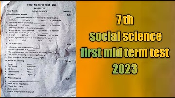 7th social science first mid term test 2023 / tn a to z question paper