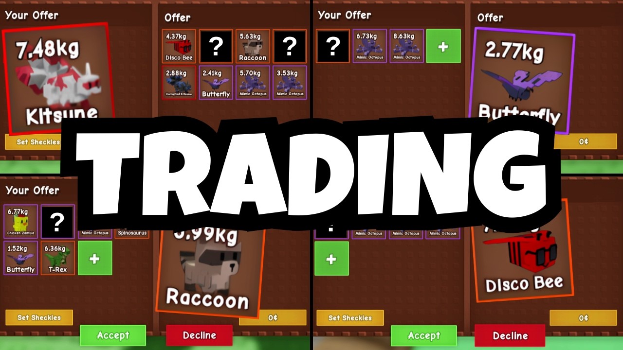 Grow a Garden Trading Montage #2 🔁❓😱 I got Raccoon, Butterfly & Disco Bee